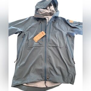 Fjällräven Keb Eco-Shell Hooded Jacket Blue NWT Waterproof